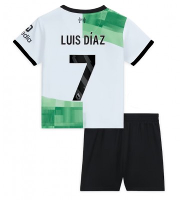 Maillot de foot Liverpool Luis Diaz #7 Extérieur enfant 2023-24 Manches Courte (+ pantalon court)